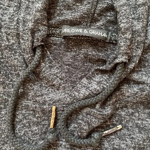 Harlow & Graham cozy soft gray charcoal hoodie‎ hooded sweatshirt sweater marled - Picture 2 of 5
